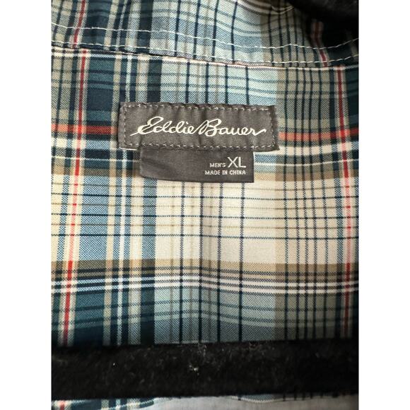 Men's Eddie Bauer Wrinkle Free Quick Dry Gorpcore Hiking Plaid Polo size XL - Picture 2 of 4